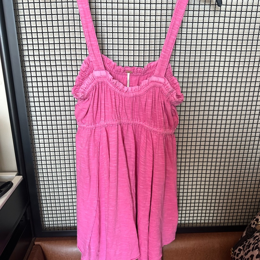 Pink free people tank top